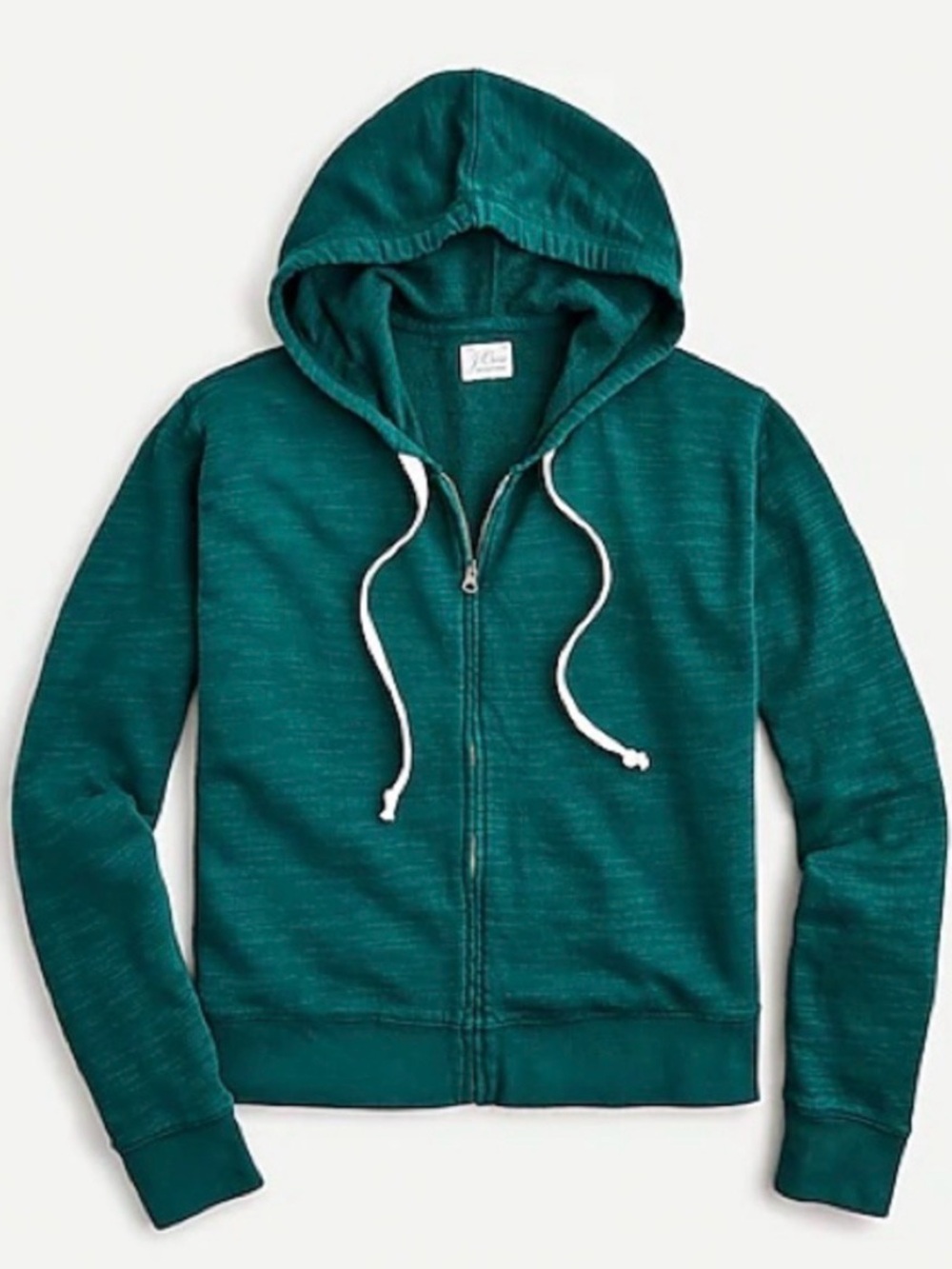 J. Crew Vintage Green Zip Hoodie with Drawstring